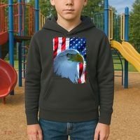 USA American Flag Eagle Distressed Style Kids Hoodie thumb 2