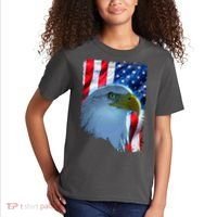 USA American Flag Eagle Distressed Style Kids T-Shirt thumb 2