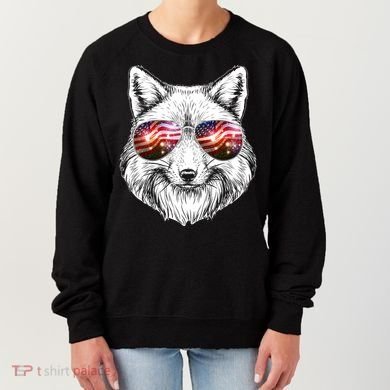 USA American Flag Fireworks Fox Women's Sweatshirt