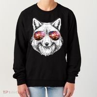 USA American Flag Fireworks Fox Women's Sweatshirt thumb 0