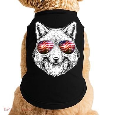 USA American Flag Fireworks Fox Doggie Tank