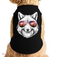 USA American Flag Fireworks Fox Doggie Tank thumb 0