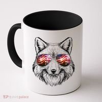 USA American Flag Fireworks Fox Coffee Mug thumb 0