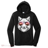USA American Flag Fireworks Fox Women's Hoodie thumb 0