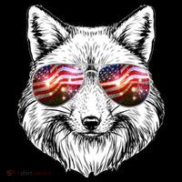 USA American Flag Fireworks Fox Women's Hoodie thumb 2