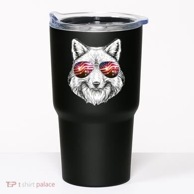 USA American Flag Fireworks Fox Tumbler