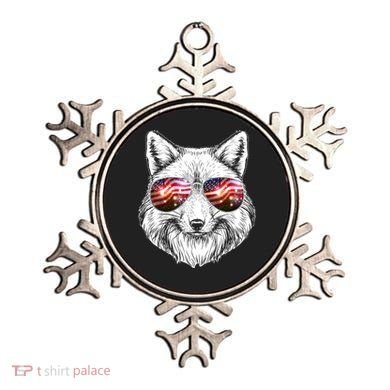 USA American Flag Fireworks Fox Ornament