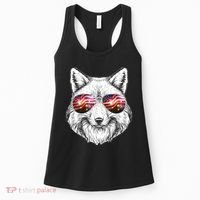 USA American Flag Fireworks Fox Women's Tank Top thumb 0