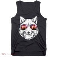 USA American Flag Fireworks Fox Tank Top thumb 0