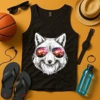 USA American Flag Fireworks Fox Tank Top thumb 4