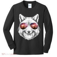 USA American Flag Fireworks Fox Kids Long Sleeve Shirt thumb 0