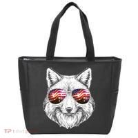 USA American Flag Fireworks Fox Tote Bag thumb 0