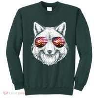 USA American Flag Fireworks Fox Sweatshirt thumb 0