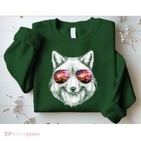 USA American Flag Fireworks Fox Sweatshirt thumb 2