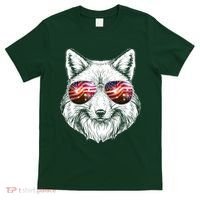 USA American Flag Fireworks Fox T-Shirt thumb 0