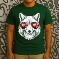 USA American Flag Fireworks Fox T-Shirt thumb 3
