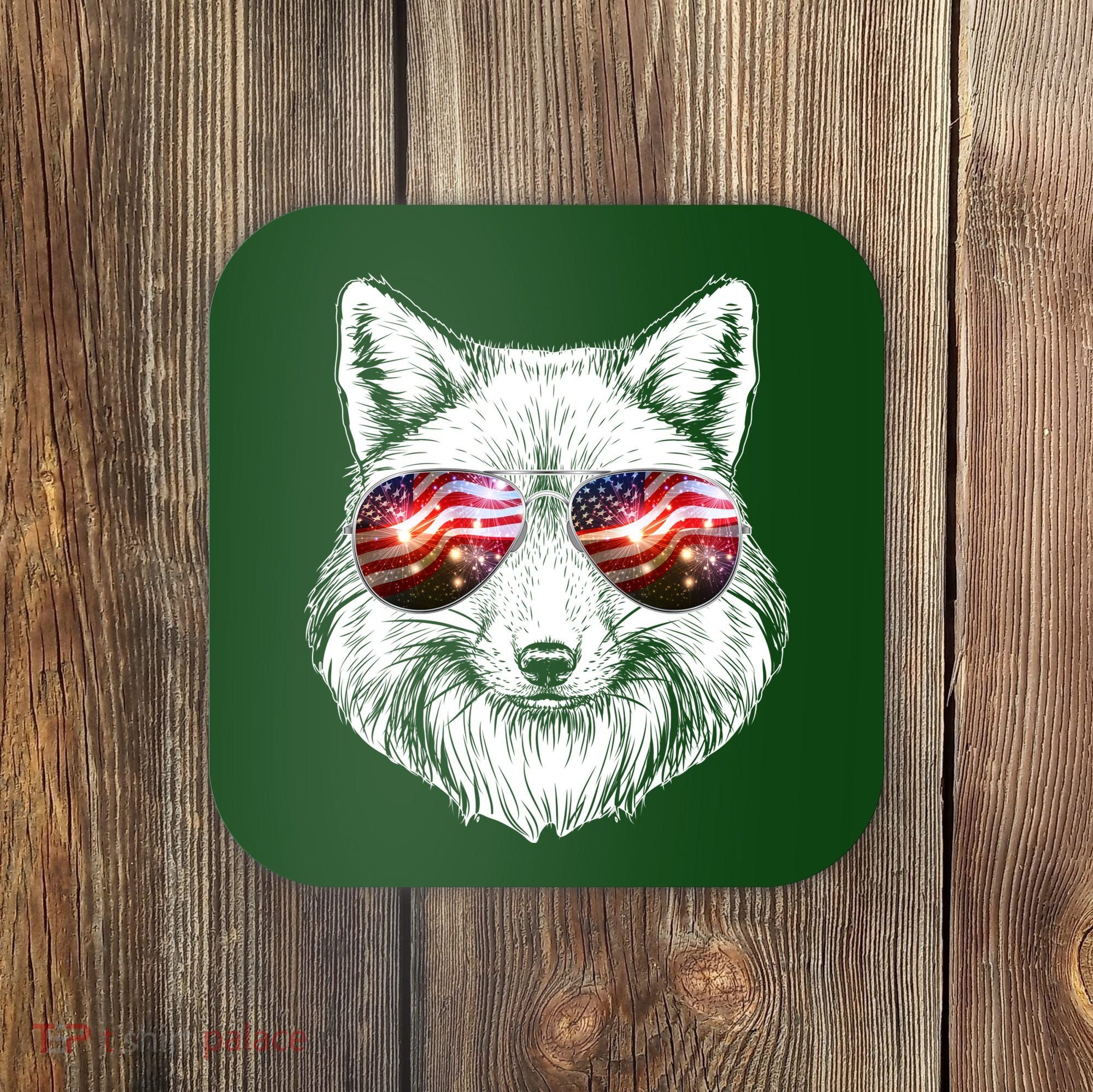 USA American Flag Fireworks Fox Coaster