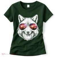 USA American Flag Fireworks Fox Women's T-Shirt thumb 0