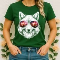 USA American Flag Fireworks Fox Women's T-Shirt thumb 2