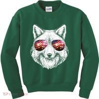 USA American Flag Fireworks Fox Kids Sweatshirt thumb 0