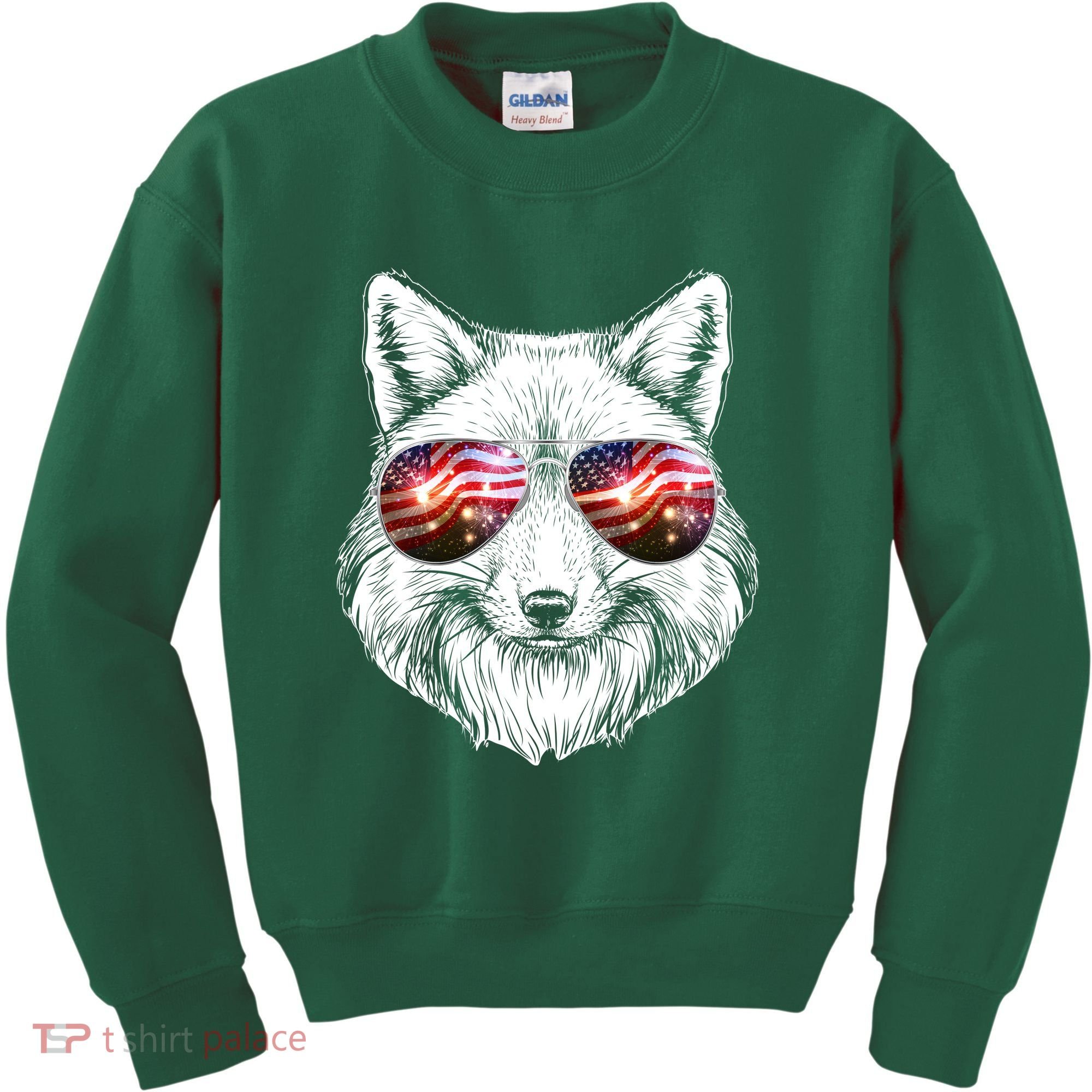 USA American Flag Fireworks Fox Kids Sweatshirt