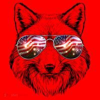 USA American Flag Fireworks Fox Santa Hat thumb 1