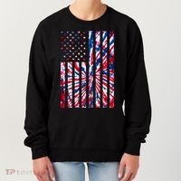USA American Flag Red White Blue Tie Dye Women's Sweatshirt thumb 0