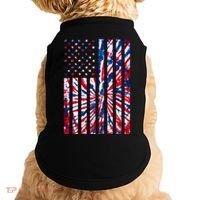 USA American Flag Red White Blue Tie Dye Doggie Tank thumb 0