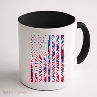 USA American Flag Red White Blue Tie Dye Coffee Mug thumb 1
