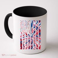 USA American Flag Red White Blue Tie Dye Coffee Mug thumb 0