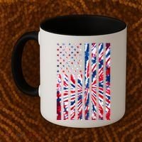 USA American Flag Red White Blue Tie Dye Coffee Mug thumb 2