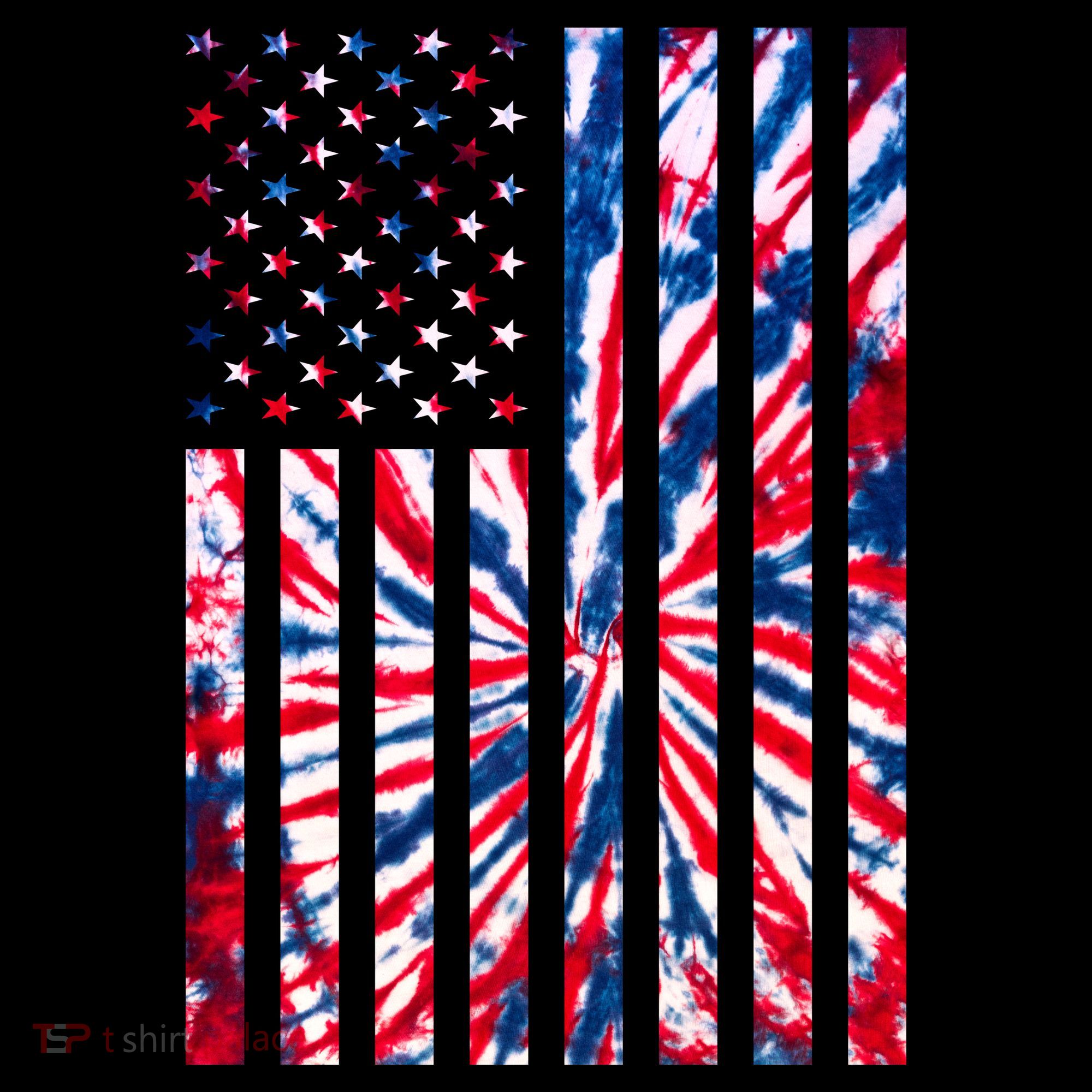 USA American Flag Red White Blue Tie Dye Coffee Mug