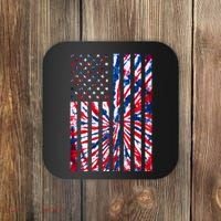 USA American Flag Red White Blue Tie Dye Coaster thumb 0