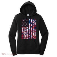 USA American Flag Red White Blue Tie Dye Women's Hoodie thumb 0