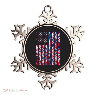 USA American Flag Red White Blue Tie Dye Ornament