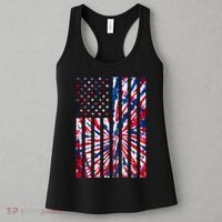 USA American Flag Red White Blue Tie Dye Women's Tank Top thumb 3