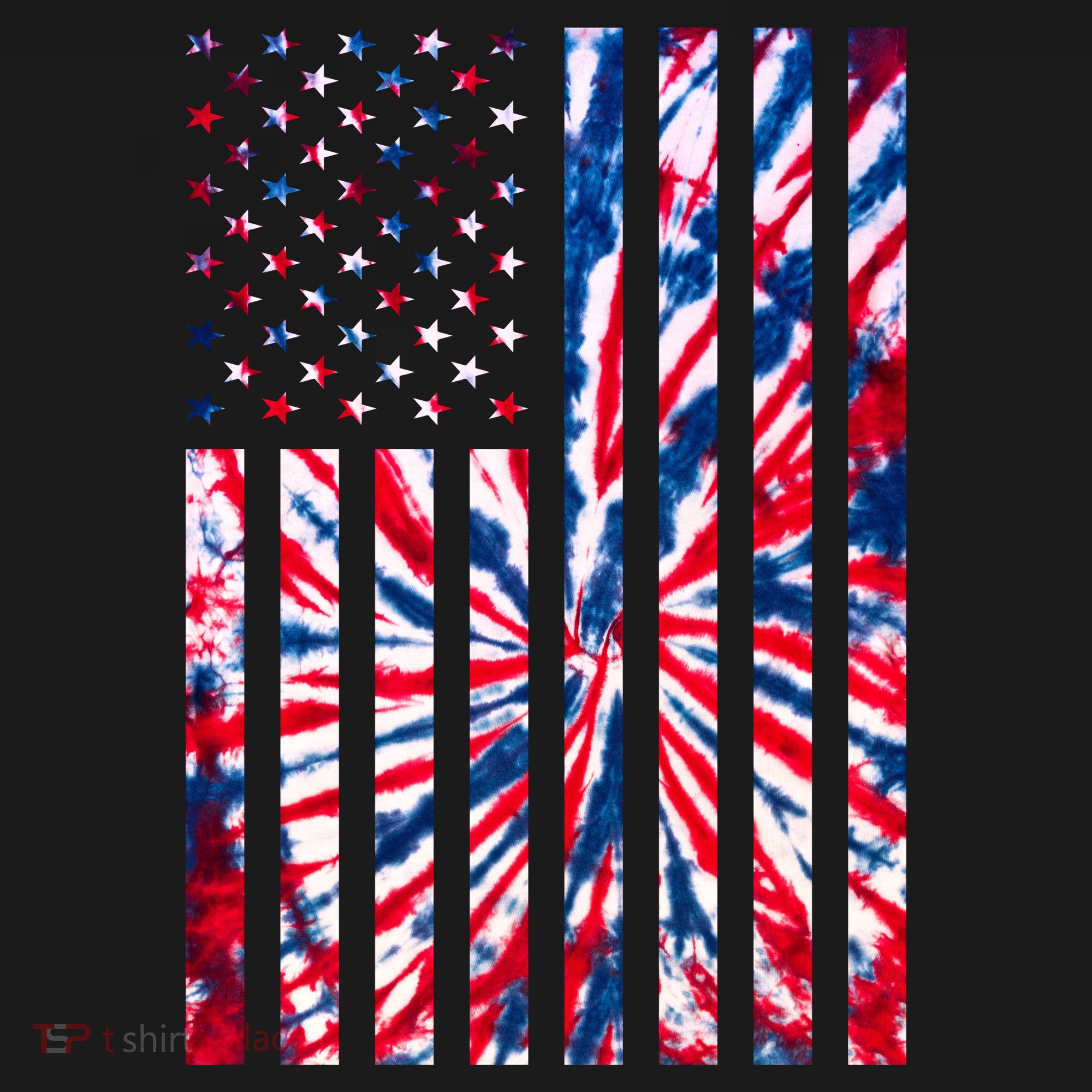 USA American Flag Red White Blue Tie Dye Women's Tank Top