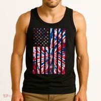 USA American Flag Red White Blue Tie Dye Tank Top thumb 3