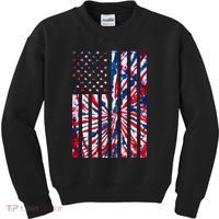 USA American Flag Red White Blue Tie Dye Kids Sweatshirt thumb 0