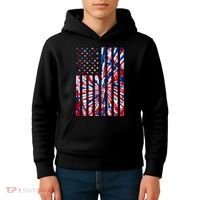 USA American Flag Red White Blue Tie Dye Kids Hoodie thumb 4