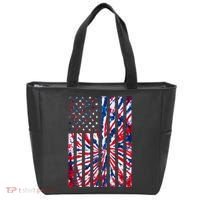 USA American Flag Red White Blue Tie Dye Tote Bag thumb 0