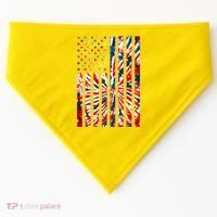 USA American Flag Red White Blue Tie Dye USA-Made Doggie Bandana thumb 0