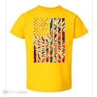 USA American Flag Red White Blue Tie Dye Toddler T-Shirt thumb 0