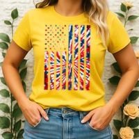 USA American Flag Red White Blue Tie Dye Women's T-Shirt thumb 2