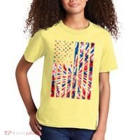 USA American Flag Red White Blue Tie Dye Kids T-Shirt thumb 2