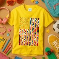 USA American Flag Red White Blue Tie Dye Kids T-Shirt thumb 3