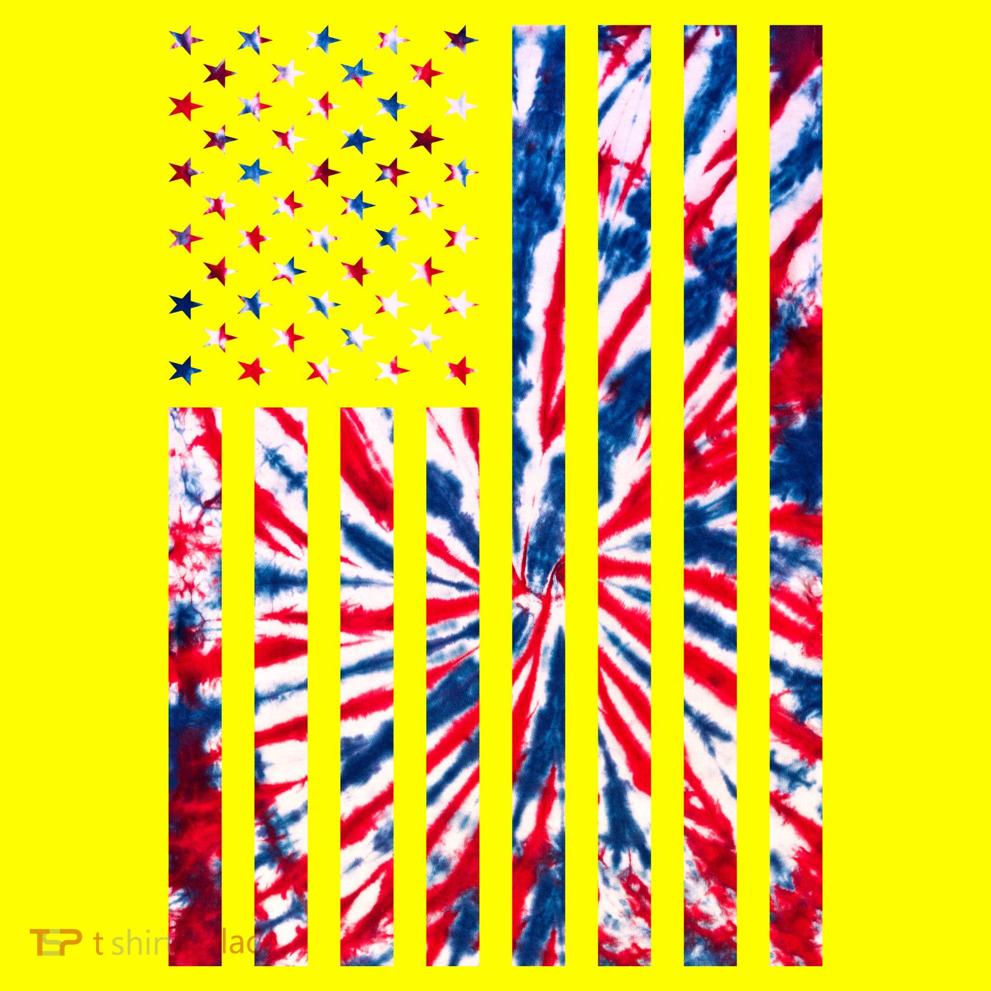 USA American Flag Red White Blue Tie Dye Kids T-Shirt