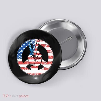 USA American Flag Peace Sign Symbol Button