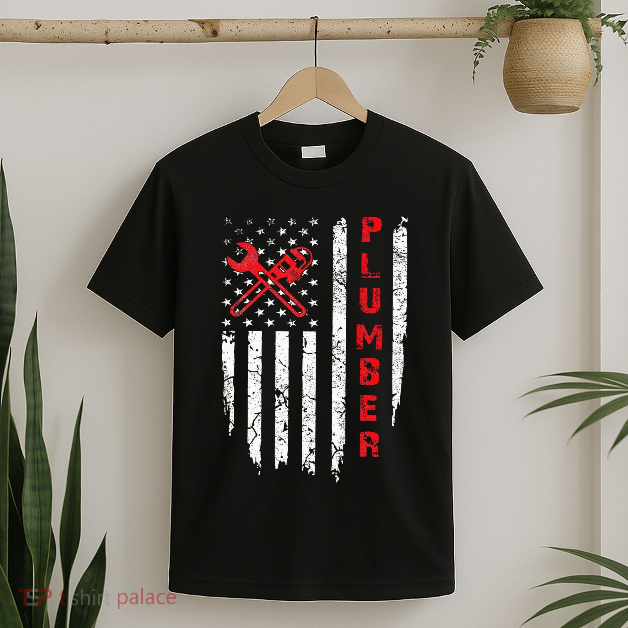 Usa American Flag Plumber Women Plumbers Patriotic T-Shirt