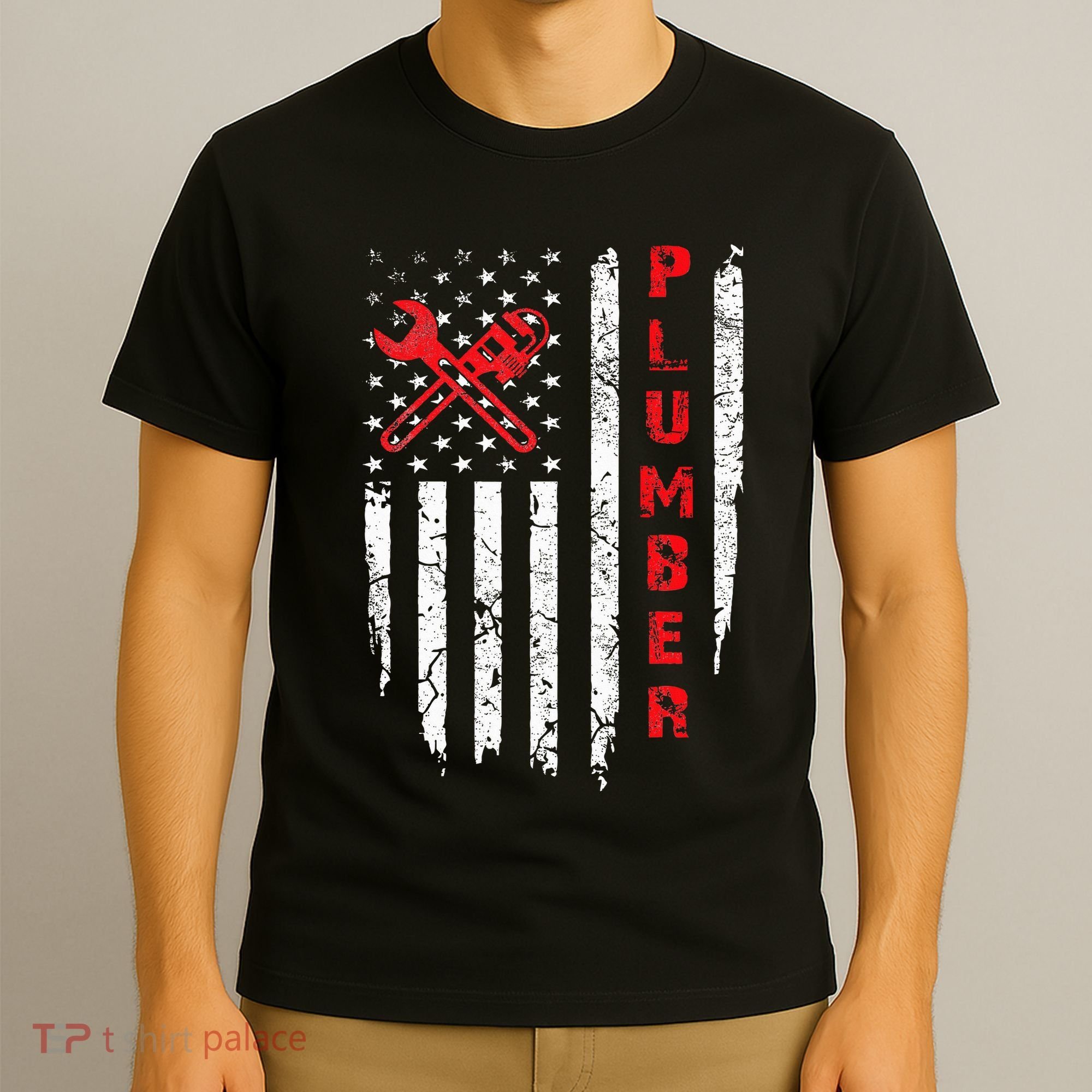 Usa American Flag Plumber Women Plumbers Patriotic T-Shirt